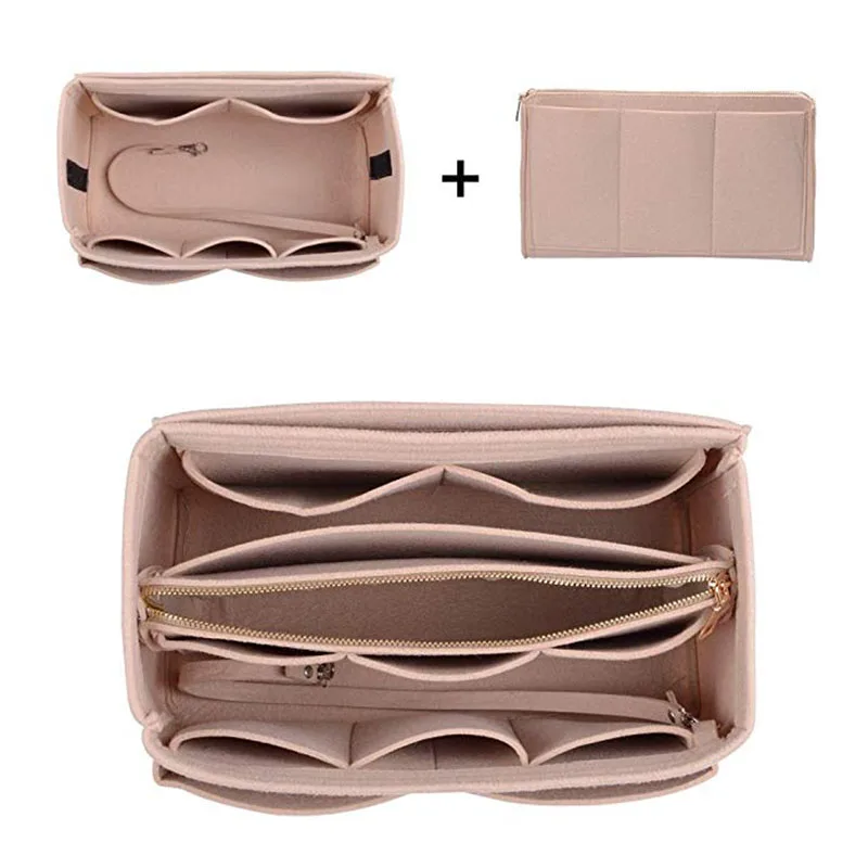 H25a41c56cf64482480bbd99816dc1fdaj Make up Organizer Felt Insert Bag For Handbag Travel Inner Purse Portable Cosmetic Bags Fit Various Brand Bags - Image 14