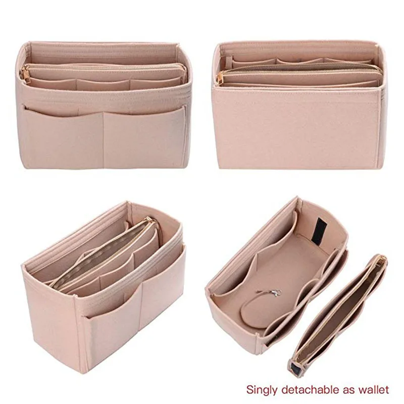 H446d6feaeaec49088b8454615f4f0492B Make up Organizer Felt Insert Bag For Handbag Travel Inner Purse Portable Cosmetic Bags Fit Various Brand Bags - Image 13