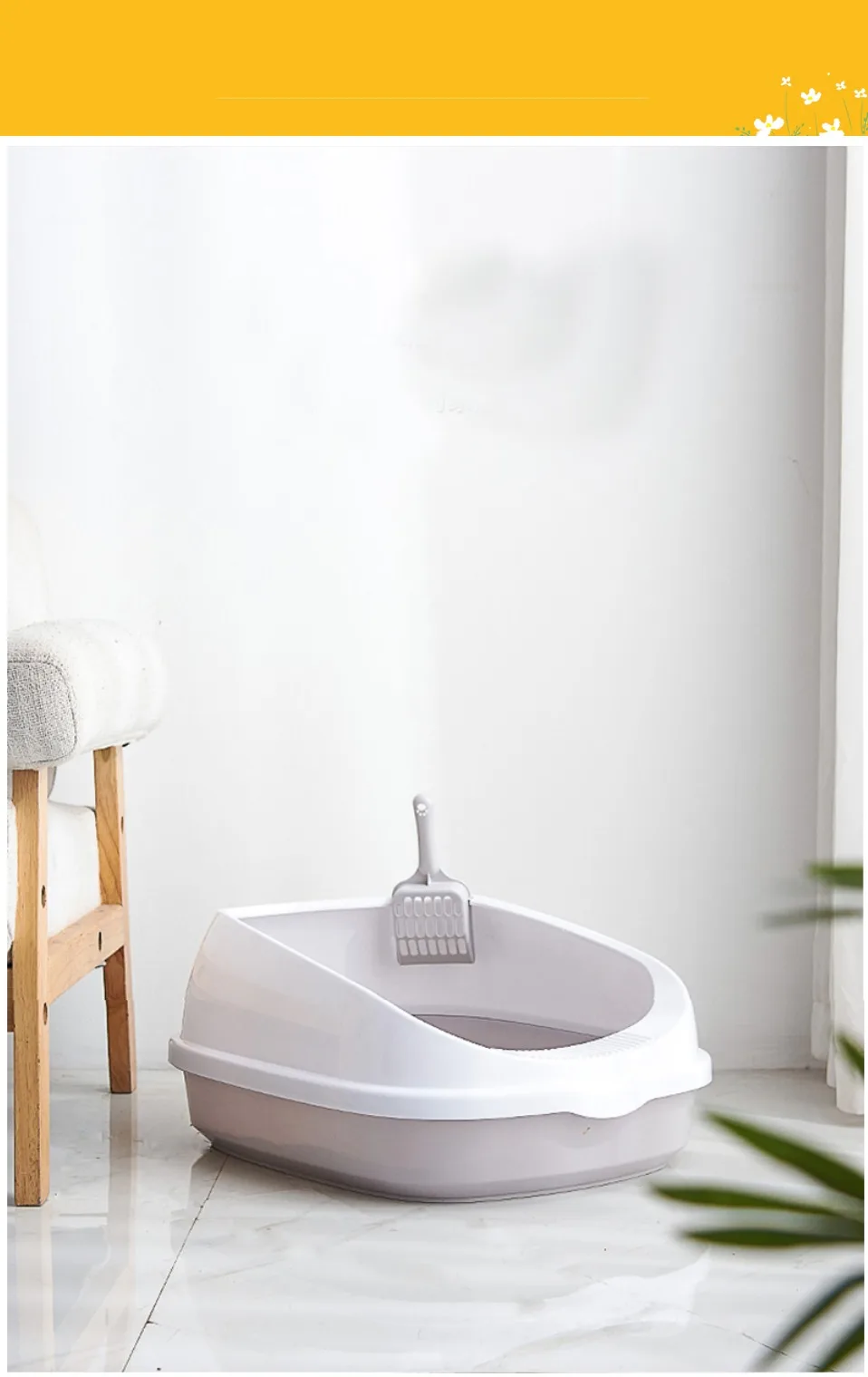 H7cff3dc4633b43c4ac843c0eac2644467 Pet Toilet Bedpan Anti Splash Cats Litter Box Cat Dog Tray with Scoop Kitten Dog Clean Toilette Home Plastic Sand Box Supplies - Image 4