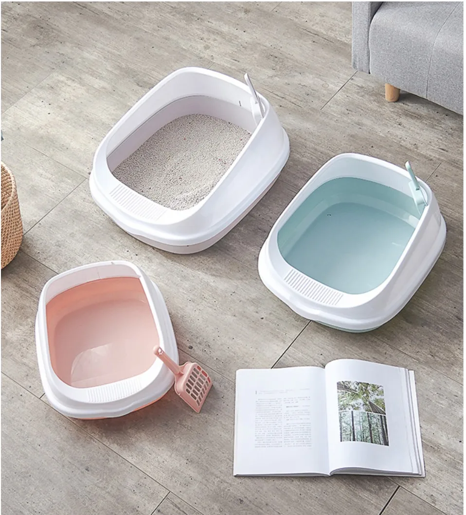 H973cc22216544d13aee7e677b158b1cad Pet Toilet Bedpan Anti Splash Cats Litter Box Cat Dog Tray with Scoop Kitten Dog Clean Toilette Home Plastic Sand Box Supplies - Image 2