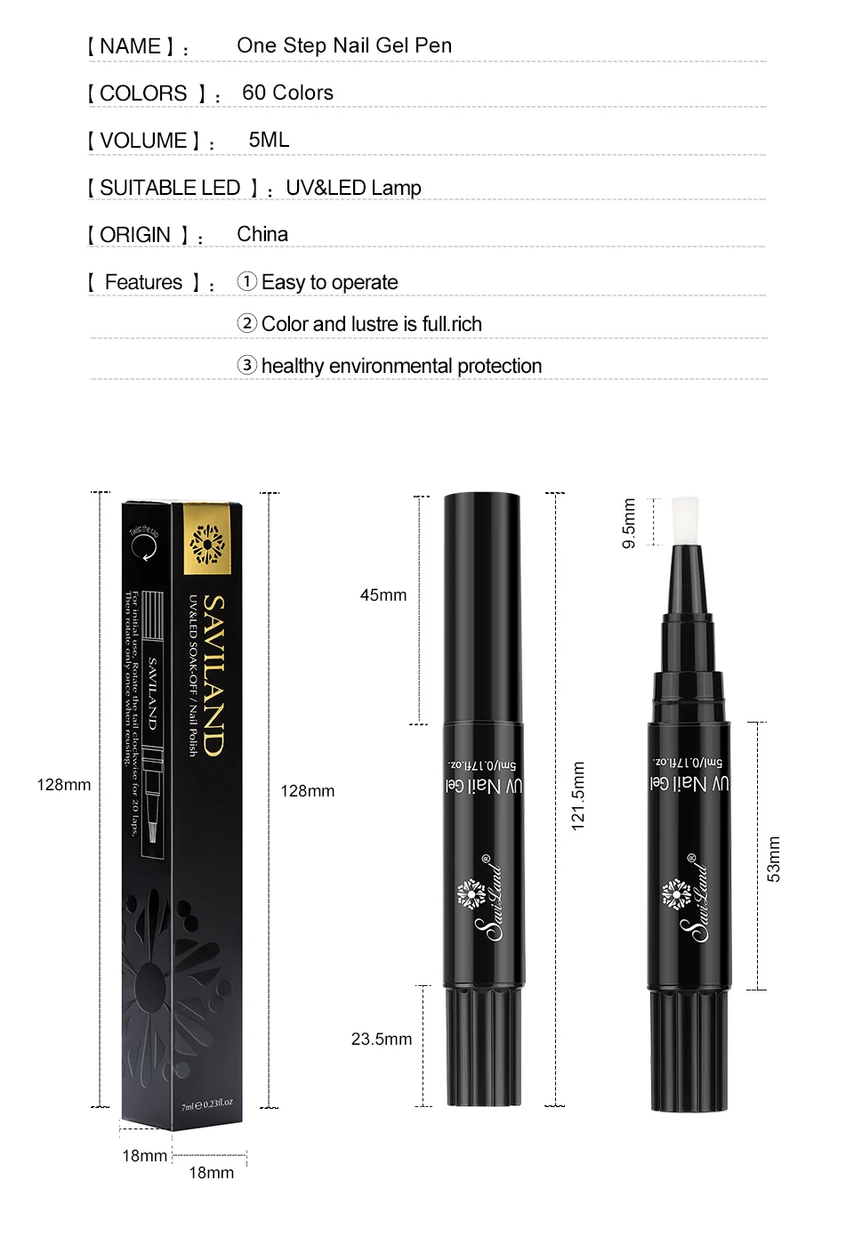 HTB1U7NpelOD3KVjSZFFq6An9pXaW Faster Shipping Nail Gel Varnish Pencil One Step Gel Nail Pen No Need Top Base 3 In 1 UV Gel Lacquer Glitter Polish - Image 9