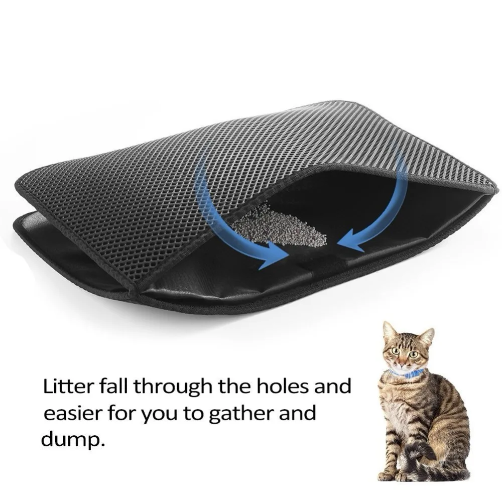 HTB1mIzpax2rK1RkSnhJq6ykdpXa2 Waterproof Pet Cat Litter Mat EVA Double Layer Cat Litter Trapping Pet Litter Cat Mat Clean Pad Products For Cats Accessories - Image 9