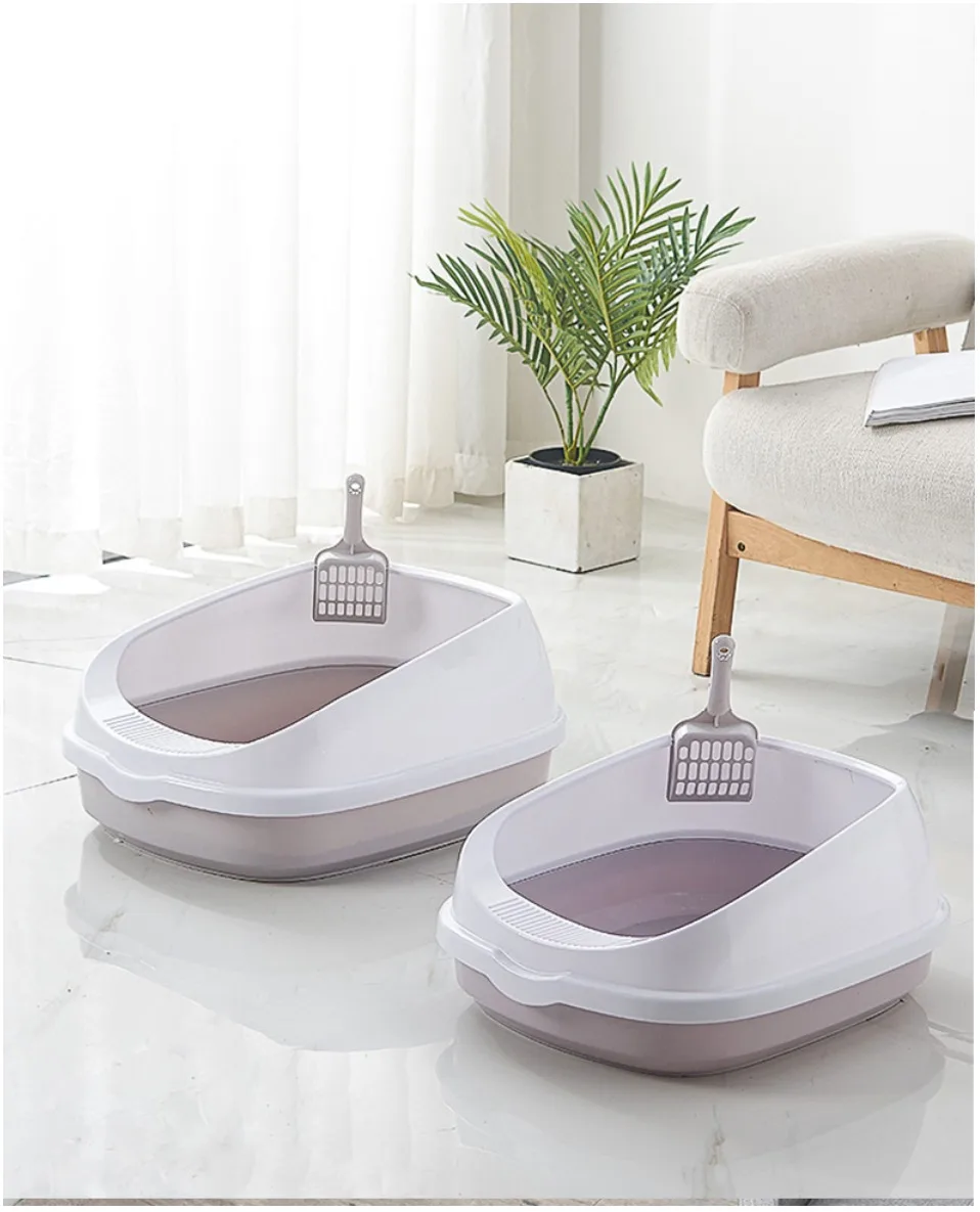 Hbbb3acf22263446b9fdfee4902ddadccB Pet Toilet Bedpan Anti Splash Cats Litter Box Cat Dog Tray with Scoop Kitten Dog Clean Toilette Home Plastic Sand Box Supplies - Image 3